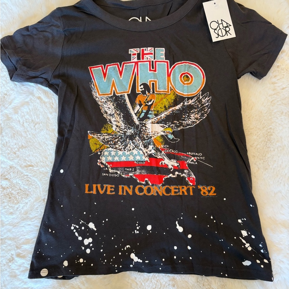 Chaser Black Short Sleeve Tee with Graphic Design